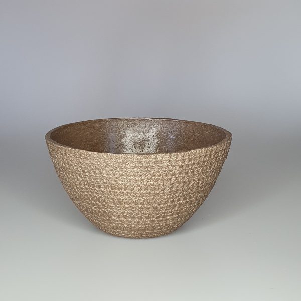 Brown Textured Natural Fiber Decorative Bowl Fashion - Image 2