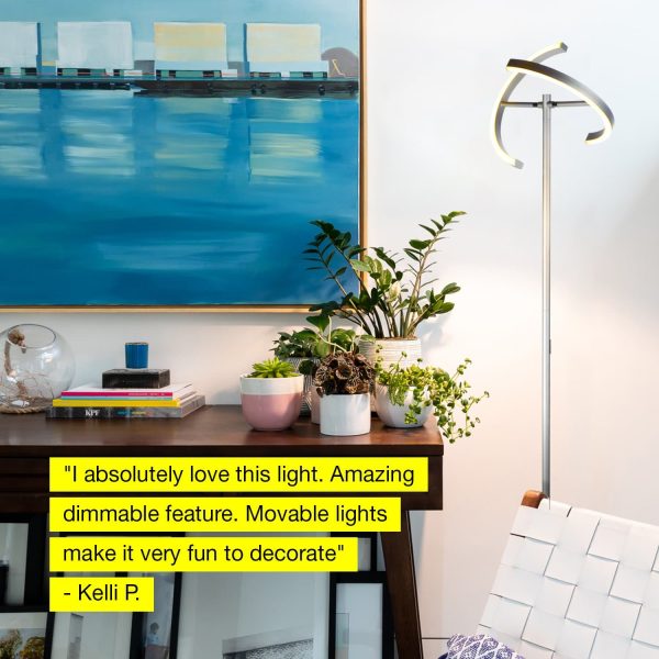 The Halo Split - Modern LED Torchiere Floor Lamp by Brightech Cheap - Image 3