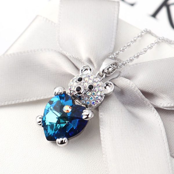 Bear Crystal Heart Necklace Supply - Image 4