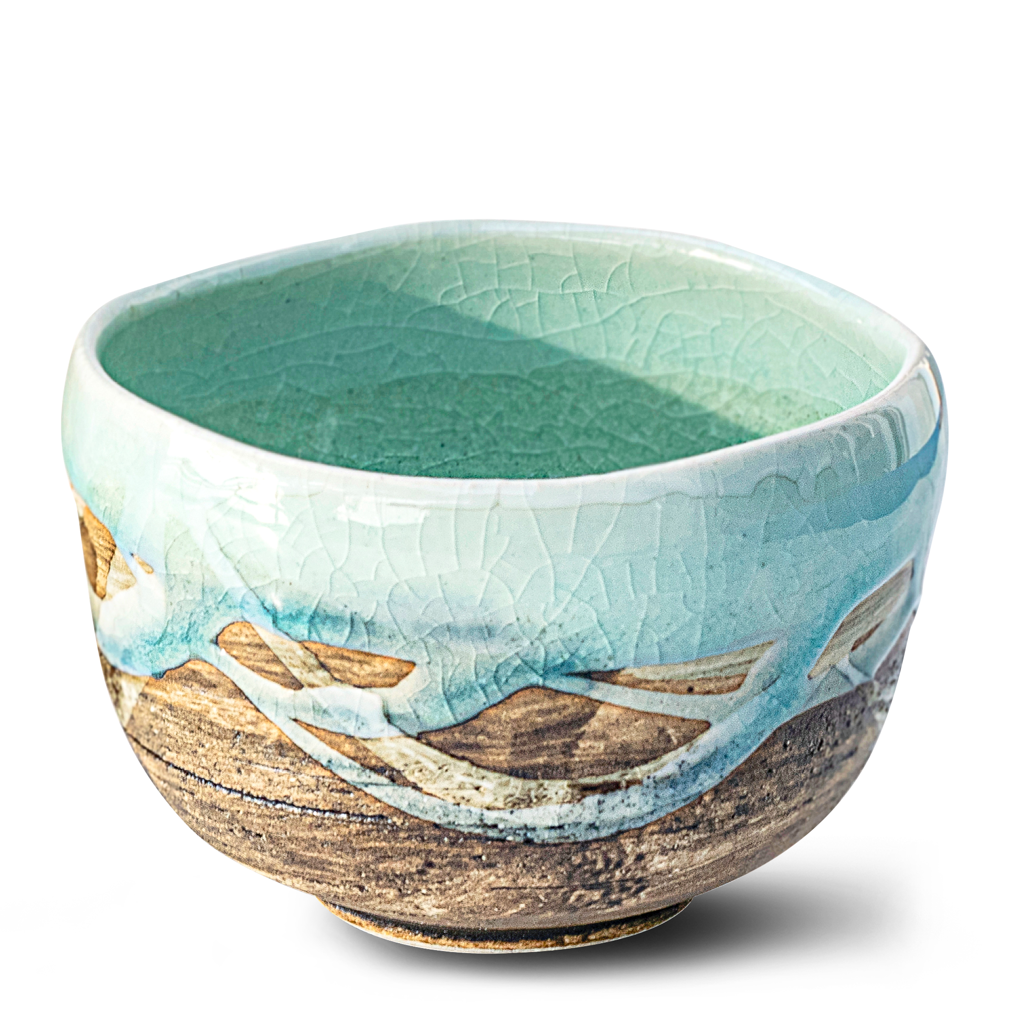 Blue & White Small Matcha Bowl by Aprika Life Hot on Sale