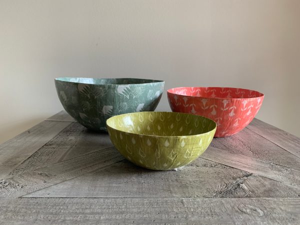 Wola Nani Floral Paper Mache Bowls Hot on Sale - Image 5