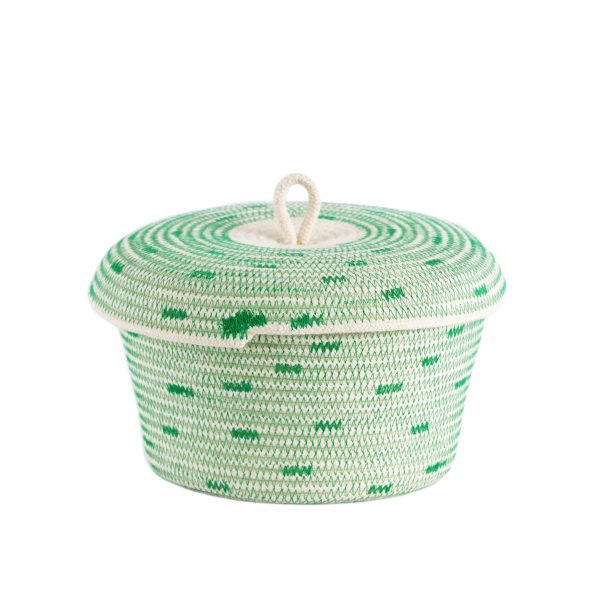 Greenery Lidded Basket For Discount - Image 5