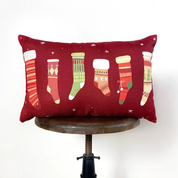 Christmas Stockings Throw Pillow | Pillow Cover | 18x12 Online