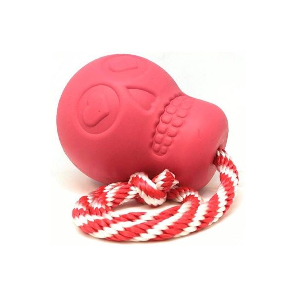 Rubber Chew Dog Toy & Treat Dispenser - Red Skull Cheap - Image 4