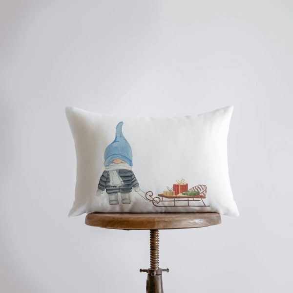 Christmas Gnome Blue 18x12  Christmas Throw Pillow | Pillow Cover Cheap