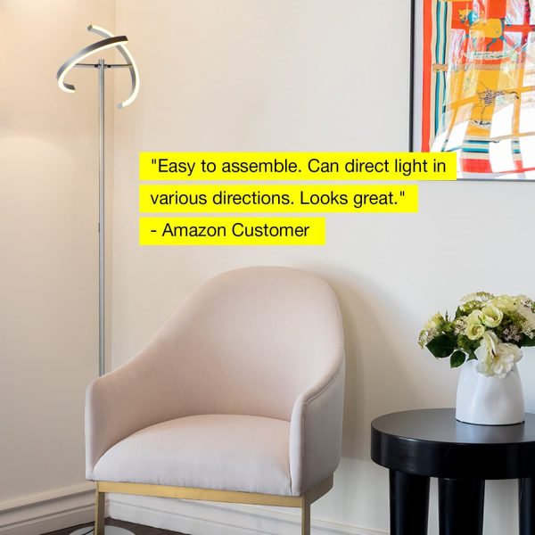 The Halo Split - Modern LED Torchiere Floor Lamp by Brightech Cheap - Image 5