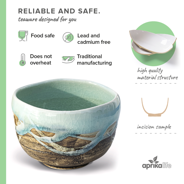 Blue & White Small Matcha Bowl by Aprika Life Hot on Sale - Image 4