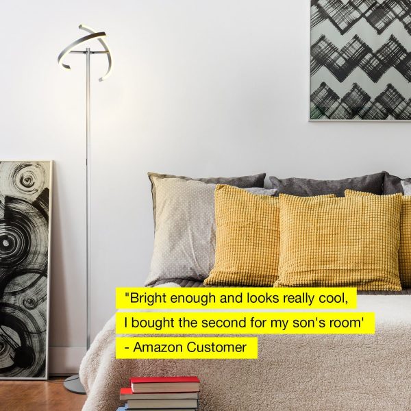 The Halo Split - Modern LED Torchiere Floor Lamp by Brightech Cheap - Image 4