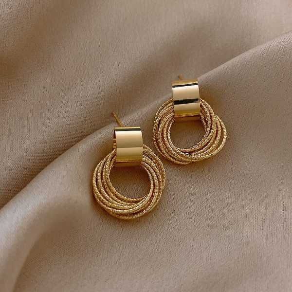 Metal Ring Tassel Earrings Fashion - Image 2