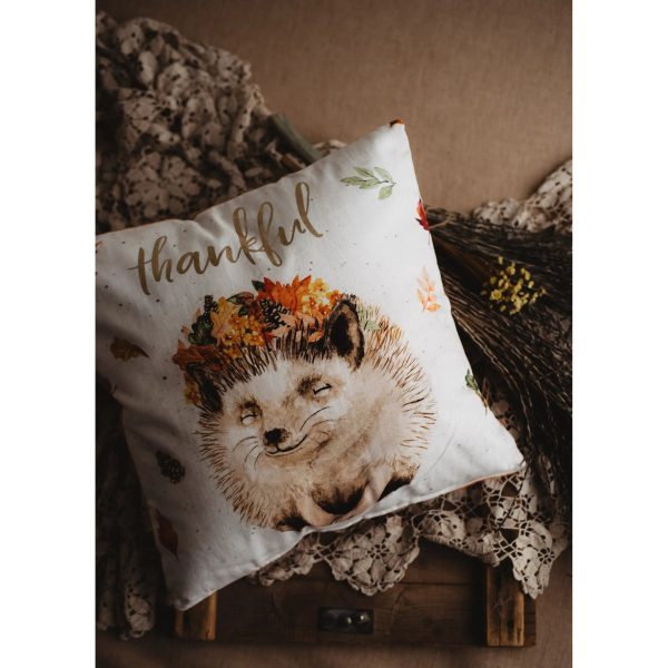 Thankful Hedgehog Pillow | Pillow Cover For Sale - Image 3