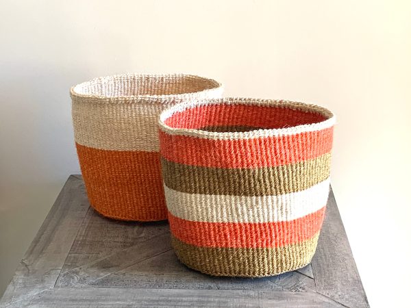 Orange Tone Sisal Baskets - Various Sizes on Sale
