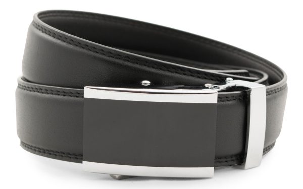 Black Formal Leather w Onyx Buckle (1.25 ) Online Sale